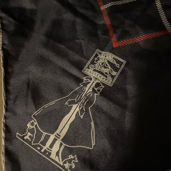 Vintage Burberry Silk Check Plaid Blue Scarf 30” x 30” England - Picture 2 of 2